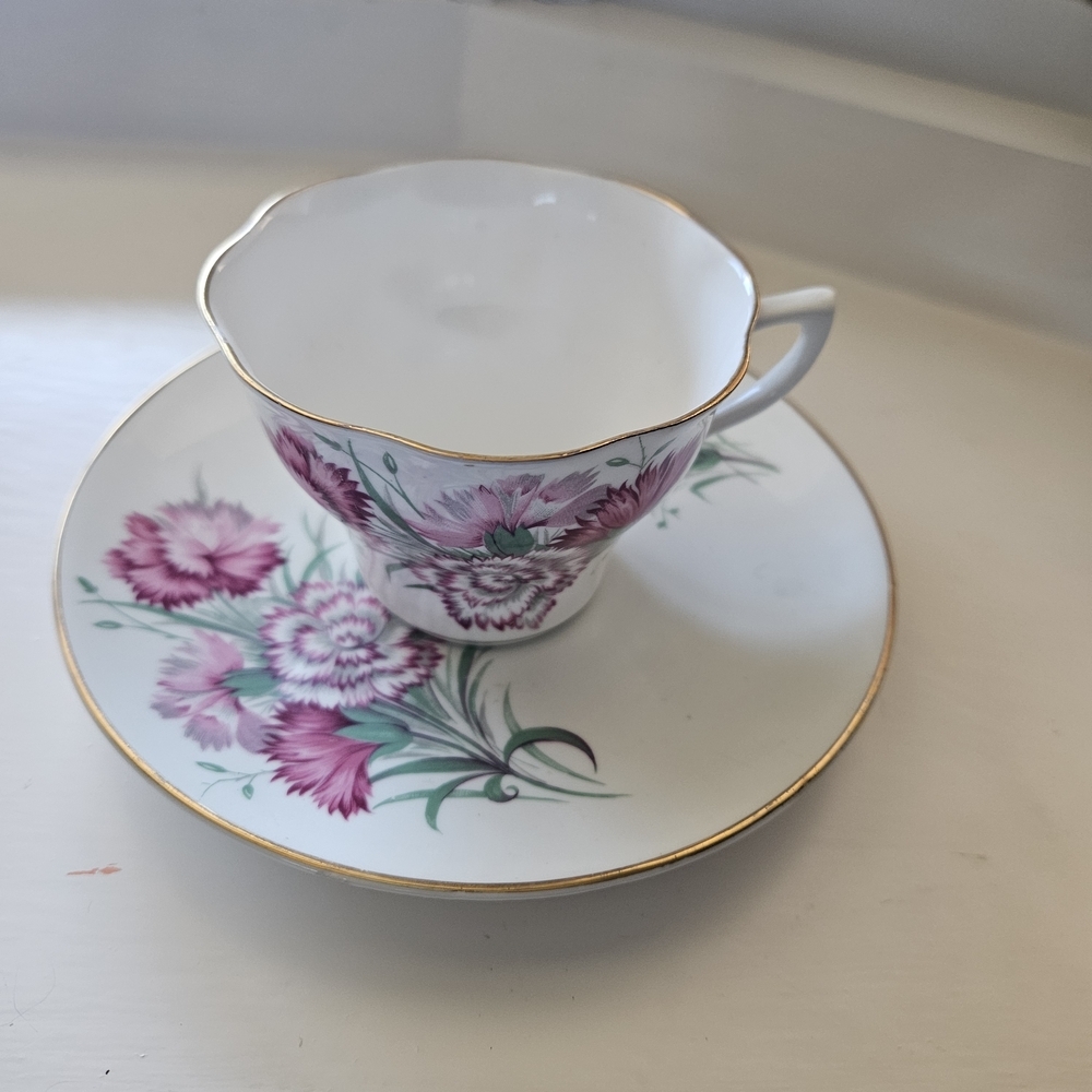 Floral Porcelain Teacup and Saucer Set